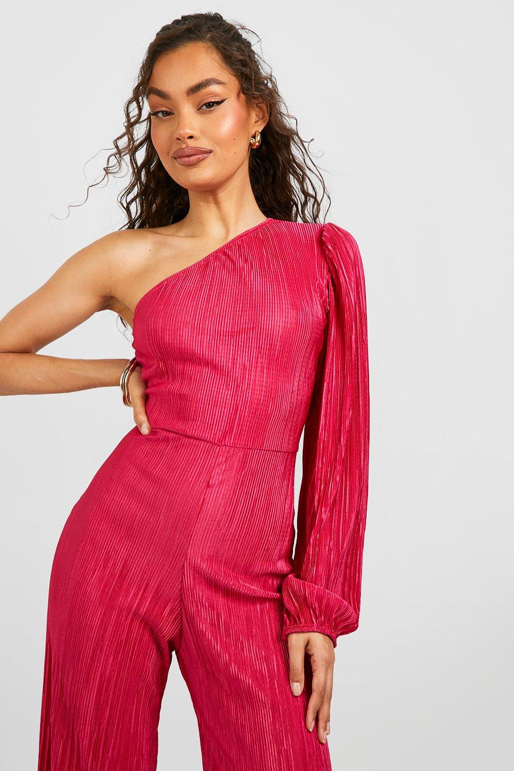 Plisse Asymmetric Jumpsuit